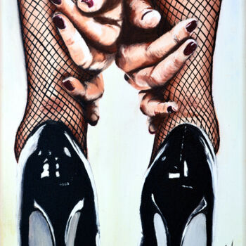 Painting titled "Aiguilles et résille" by Jacques Maupas, Original Artwork, Oil Mounted on Wood Stretcher frame