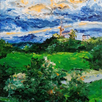 Painting titled "L'œil de Florenville" by Antoine Juliens, Original Artwork, Acrylic Mounted on Cardboard