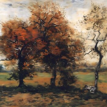 Arts numériques intitulée "L' AUTOMNE "2"" par Kyozai, Œuvre d'art originale, Image générée par l'IA