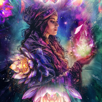 数字艺术 标题为“Crystal witch” 由Vyctoire Sage, 原创艺术品, 照片蒙太奇