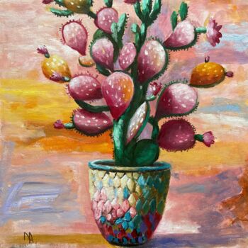"Cactus mania 6" başlıklı Tablo Natalie Aleksejeva (NatalieVerve) tarafından, Orijinal sanat, Petrol