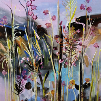 Peinture intitulée "Les rayons de lumiè…" par Muriel Cayet, Œuvre d'art originale, Acrylique Monté sur Carton