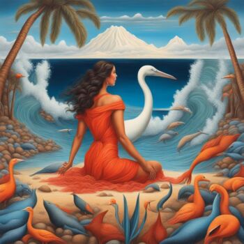 Painting titled "exoticism explosion" by Eduardo Vidal, Original Artwork, AI generated image