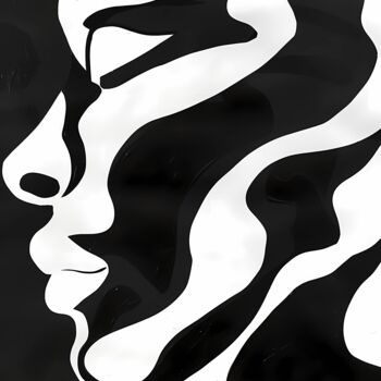 Arts numériques intitulée "W/b.2" par Anastasia Zayarka, Œuvre d'art originale, Travail numérique 2D