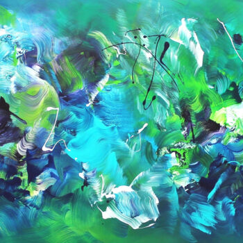 Painting titled "Emerald City" by Paresh Nrshinga F R S A, Original Artwork, Acrylic Mounted on Wood Stretcher frame