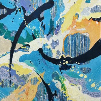 Pintura titulada "Crazy day with Bubb…" por Marion Wood, Obra de arte original, Acrílico