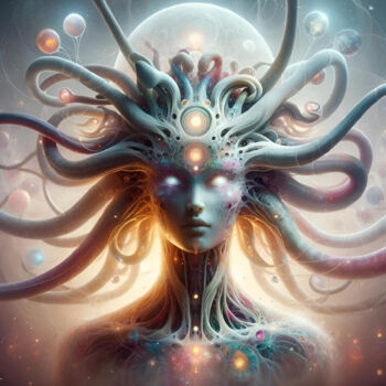 Digital Arts titled "Medusa: Serenity in…" by Alberto Capitani, Original Artwork, AI generated image