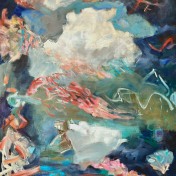 Painting titled "Cumulus and the Wil…" by Nancy J. Mclaughlin, Original Artwork, Acrylic