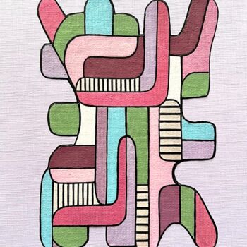 Pintura intitulada "Abstractif 3" por Onurb Napeihcs, Obras de arte originais, Acrílico Montado em Outro painel rígido