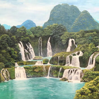 Peinture intitulée "Heavenly Falls" par Nuwan Darshana, Œuvre d'art originale, Acrylique