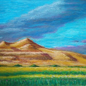 Painting titled "The Mountain and th…" by Adonis Tukhvatshyn, Original Artwork, Pastel