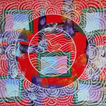 Painting titled "AKA" by Suki Artiste, Original Artwork, Acrylic Mounted on Wood Stretcher frame