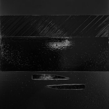 Painting titled "Noir et Lumière No.5" by Björn Wiedemann, Original Artwork, Acrylic Mounted on Wood Stretcher frame