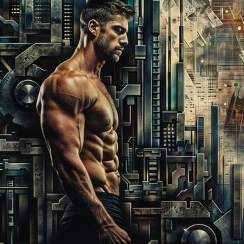 Artes digitais intitulada "Men contemporain st…" por Christian Debien, Obras de arte originais, Óleo