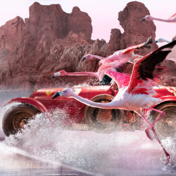 摄影 标题为“Uncharted Drive (Fr…” 由Cheraine Collette, 原创艺术品, 数字油画 安装在其他刚性面板上