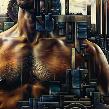 Artes digitais intitulada "Shirtless vine men" por Christian Debien, Obras de arte originais, Óleo