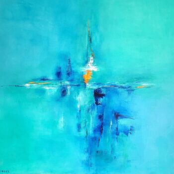 Peinture intitulée "BLUE WORLD" par Isabelle Eisenberg, Œuvre d'art originale, Huile Monté sur Châssis en bois