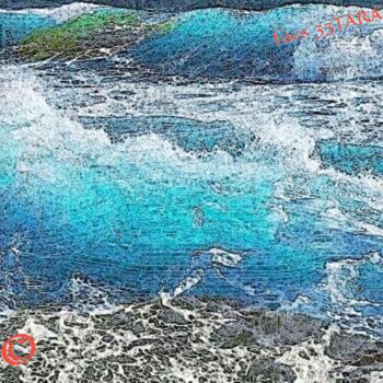 Digital Arts titled "1/1 Mer houleuse" by Swedy, Original Artwork, Digital Painting