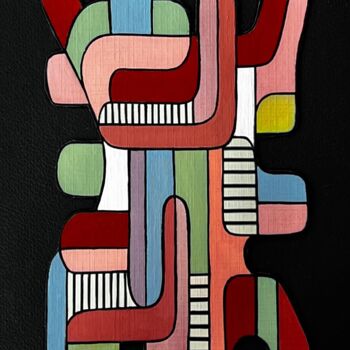 Pintura intitulada "Abstractif 7" por Onurb Napeihcs, Obras de arte originais, Acrílico Montado em Outro painel rígido