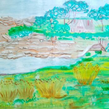 Painting titled "Bretagne" by Renate Kock, Original Artwork, Oil