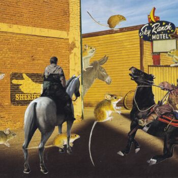 Collages titled "Rats attack" by Emilie Desault, Original Artwork, Collages