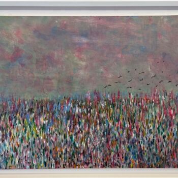 Peinture intitulée "LA DANSE DES FLEURS" par Agata Caliendo - Krystkowiak, Œuvre d'art originale, Laque