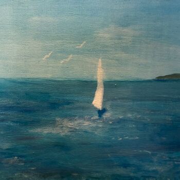 Peinture intitulée "La Mer Mediterranee" par Agata Caliendo - Krystkowiak, Œuvre d'art originale, Acrylique