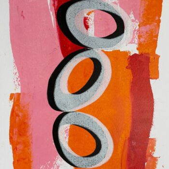 Druckgrafik mit dem Titel "Multicolor feeling" von Fabienne Borie, Original-Kunstwerk, Linoldrucke Auf Keilrahmen aus Holz m…