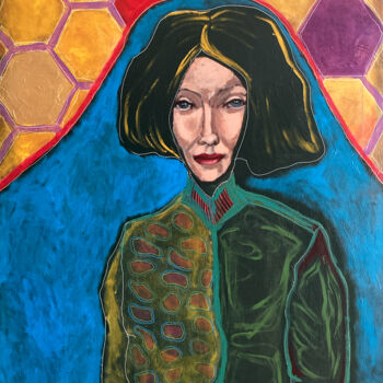 Painting titled "Queen" by Anna Maria Valesova, Original Artwork, Acrylic