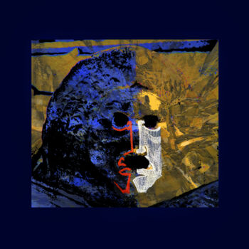Arte digitale intitolato "MASQUE DE THÉÂTRE" da Gérard Esquerre, Opera d'arte originale, Pittura digitale Montato su Allumin…