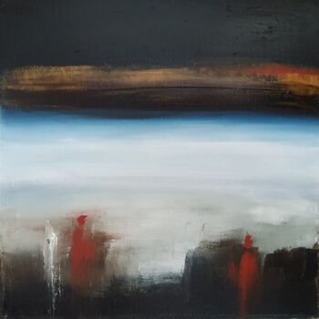 Peinture intitulée "Les larmes du ciel" par Sandrine Hirson, Œuvre d'art originale, Huile Monté sur Châssis en bois