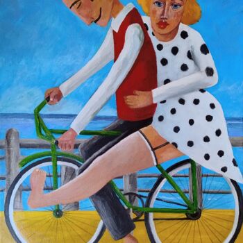 Peinture intitulée "A morning promenade" par Michael Aoun, Œuvre d'art originale, Acrylique Monté sur Châssis en bois
