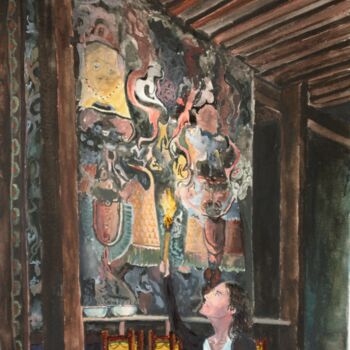 Peinture intitulée "Une peinture murale…" par Shoujie Sun, Œuvre d'art originale, Aquarelle