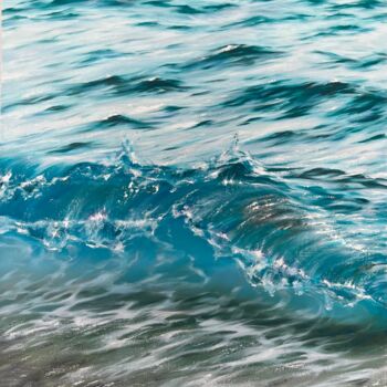 Pittura intitolato "Cerulean serenity" da Valeria Ocean, Opera d'arte originale, Olio Montato su Telaio per barella in legno