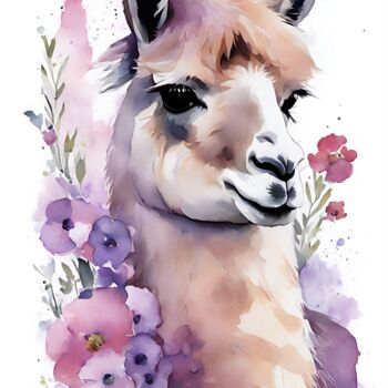 绘画 标题为“Lama” 由Anna Russo, 原创艺术品, 水彩
