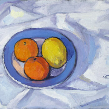 Painting titled "Oranges and Lemon" by Ivan Kolisnyk, Original Artwork, Oil
