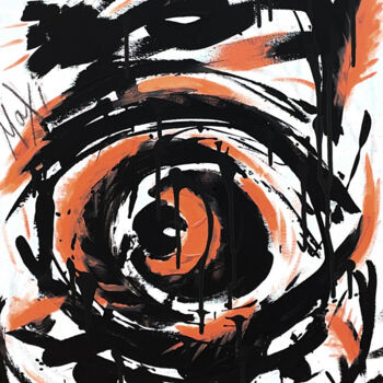 Pittura intitolato ""The Right Eye"" da Maxim Jablokov, Opera d'arte originale, Smalto Montato su Telaio per barella in legno
