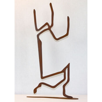 Sculptuur getiteld "Surfeur de Rouille" door Jean-Bernard Legendre, Origineel Kunstwerk, Metalen