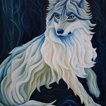 Malarstwo zatytułowany „She-Wolf” autorstwa Nella Fauve, Oryginalna praca, Olej