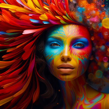 Digital Arts titled "The Woman's Colors" by Paolo Chiuchiolo, Original Artwork, AI generated image