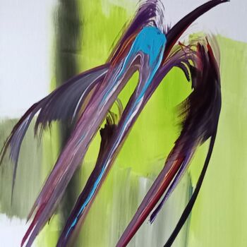 Painting titled "ENLACEMENTS / EMBRA…" by Michele Madeleine Guillot, Original Artwork, Acrylic Mounted on Wood Stretcher fra…