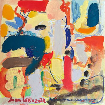 Painting titled "Yellow Fantasy VI" by Aaron Labin (Grogoryan), Original Artwork, Acrylic Mounted on Wood Panel