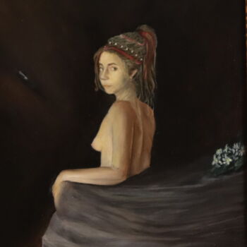 Painting titled "Umanitas" by Sofia Santoro, Original Artwork, Oil Mounted on Wood Stretcher frame