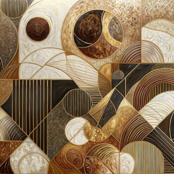 Digitale Kunst mit dem Titel "Geometric Harmony" von Christian Debien, Original-Kunstwerk, Öl