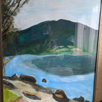 Peinture intitulée "Salagou" par Isabelle Pons, Œuvre d'art originale, Aquarelle Monté sur Autre panneau rigide