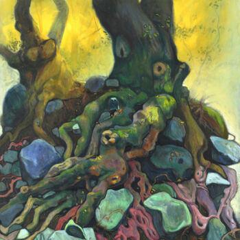Peinture intitulée "''Struggle''1" par Raffi Ghazaryan, Œuvre d'art originale, Huile Monté sur Châssis en bois