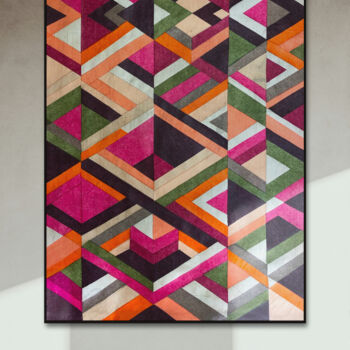 Peinture intitulée "Geometric Tapestry…" par Martina Schneider-Hartmann, Œuvre d'art originale, Acrylique
