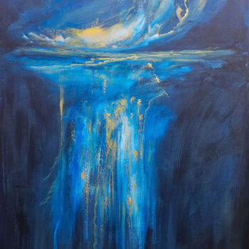 Malerei mit dem Titel "Blue water" von Sophia Kühn, Original-Kunstwerk, Acryl