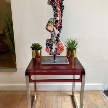 Sculpture titled "Sculpture polychrome" by Fabien Lemoine, Original Artwork, Resin