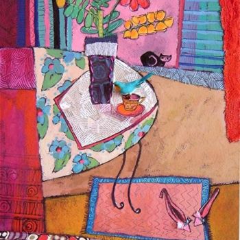 Peinture intitulée "L'OISEAU BLEU" par Catherine Suchocka, Œuvre d'art originale